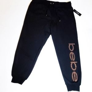 bebe Joggers with Rhinestone Logo on Leg NWT 2x